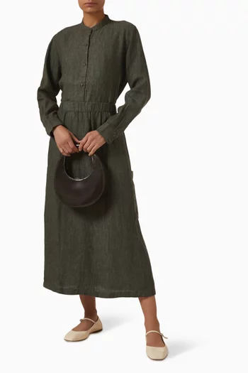 Mandarin Collar Shirt in Linen