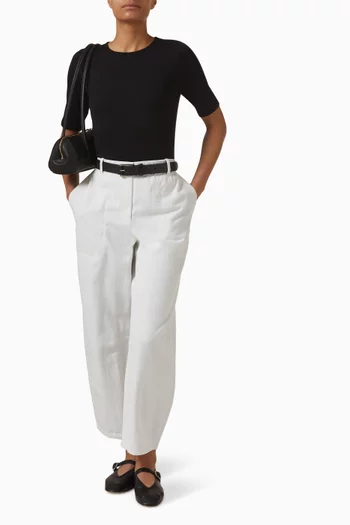 Ribbed T-shirt in Stretch Cotton