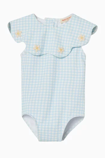 لباس سباحة قطعة واحدة بتصميم بتلات زهور