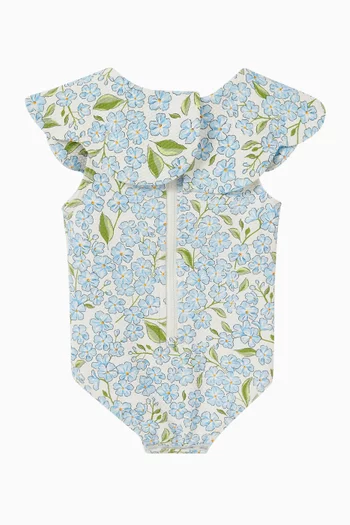 لباس سباحة قطعة واحدة بتصميم بتلات زهور