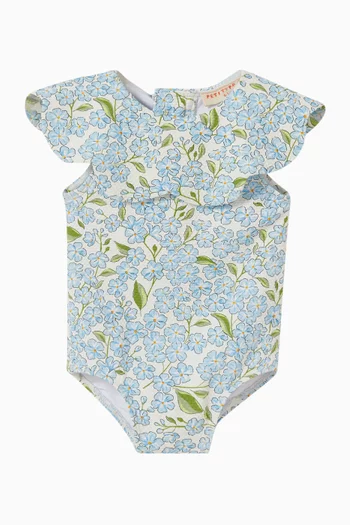 لباس سباحة قطعة واحدة بتصميم بتلات زهور