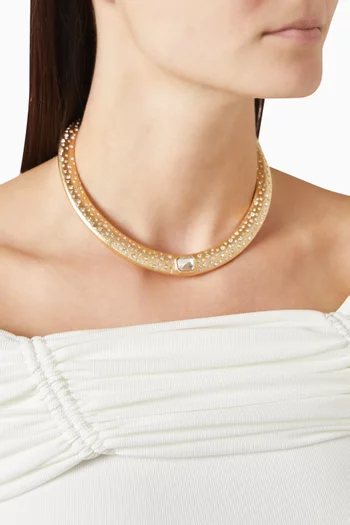 Aurora Dust Gemstone Necklace in Gold-plated Metal