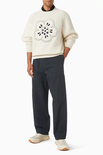 Boke Flower Embroidered Sweatshirt in Wool