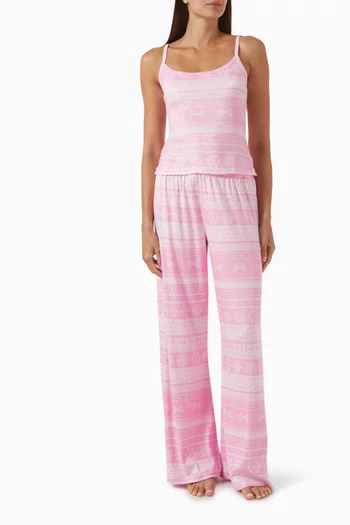 Logo Plush Pointelle Pants