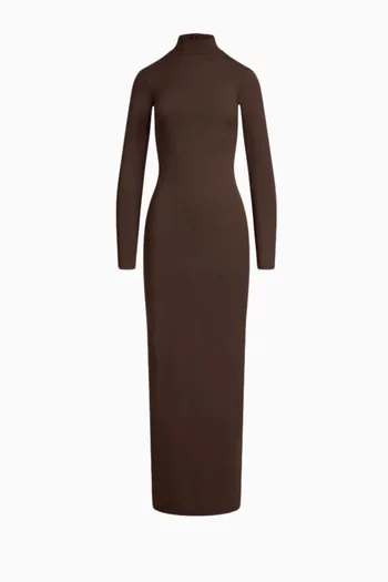 فستان طويل بياقة عالية سموذ لايرز