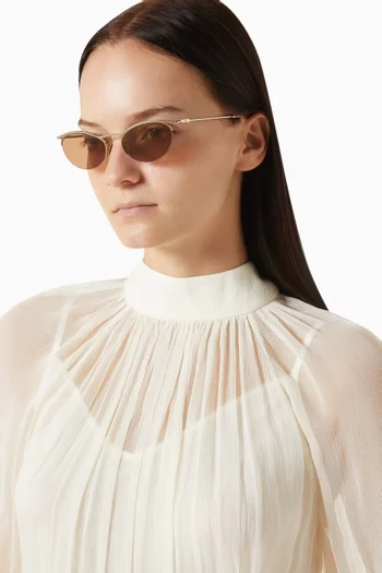 Oval Sunglasses in Metal