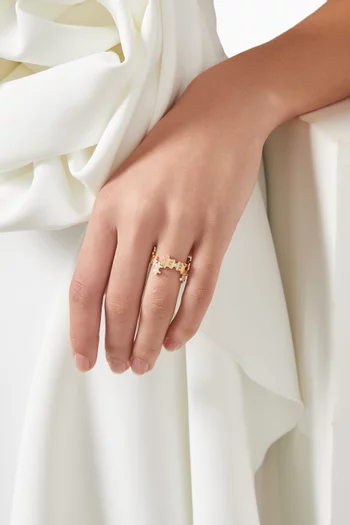 Geometric Diamond Ring in 18kt Gold