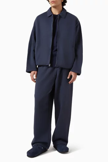 جاكيت بياقة وسحّاب صوف قطني