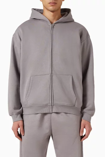 Relaxed Zip Hoodie in Cotton-fleece
