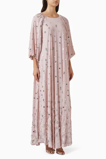 Frida Embelished Dress & Cape Set in Crepe