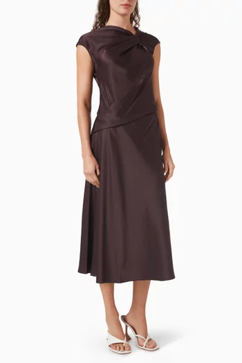 Twist-bodice Dress in Satin