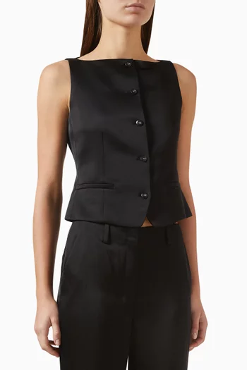 فيست بفتحة رقبة على شكل قارب ستان مزدوج