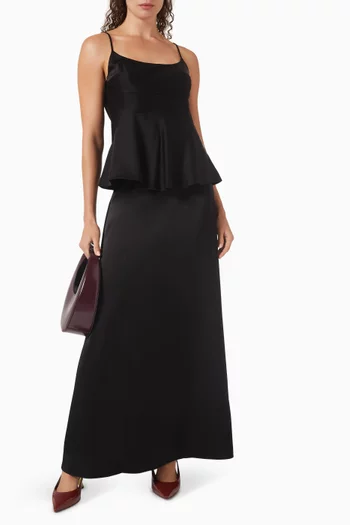 A-line Maxi Skirt in Satin