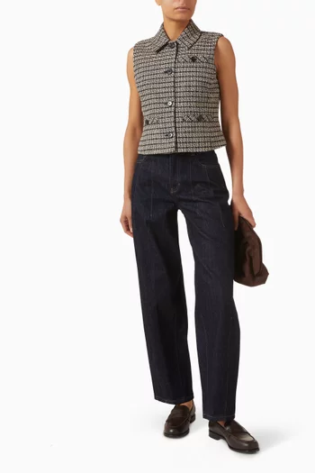 بنطال جينز ار ال اكس بطيّات دينم