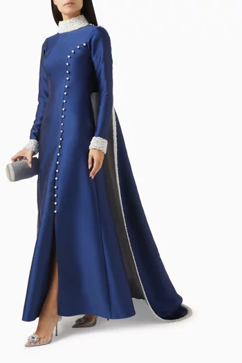 فستان ايف مزين بتطريزات ستان