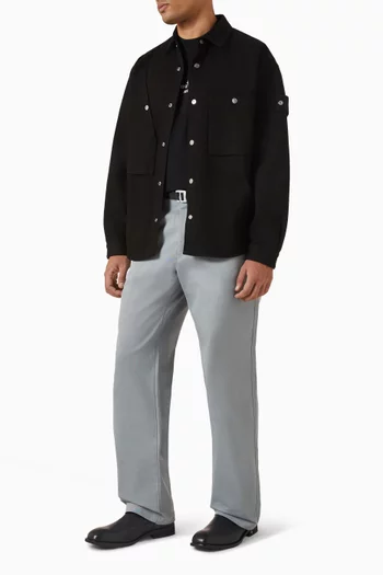 قميص بنمط جاكيت بأزرار دينم