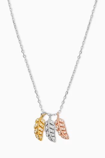 قلادة بحلي على شكل ريشة معدن