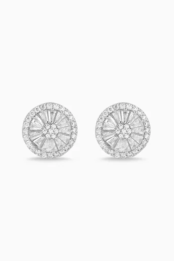 Round Stud Earrings in Sterling Silver