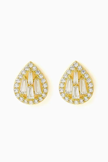 Pear Stud Earrings in 14kt Gold-plated Silver