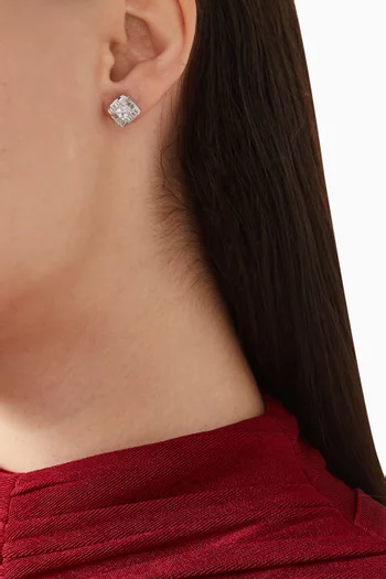 Crystal Stud Earrings in Sterling Silver