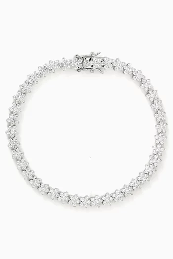 Crystal Tennis Bracelet in Sterling Silver