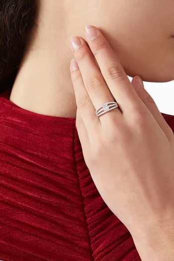 Layered Crystal Ring in Sterling Silver