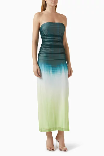 Sura Strapless Maxi Dress in Mesh