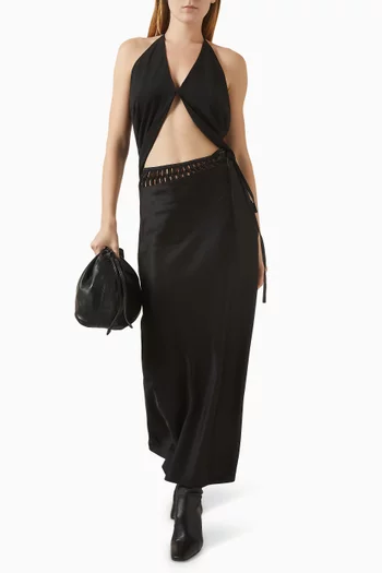 بلوزة جون بحمالة حول الرقبة جيرسيه