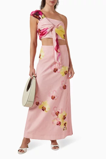 Maya Cropped Top in Linen-cotton Blend