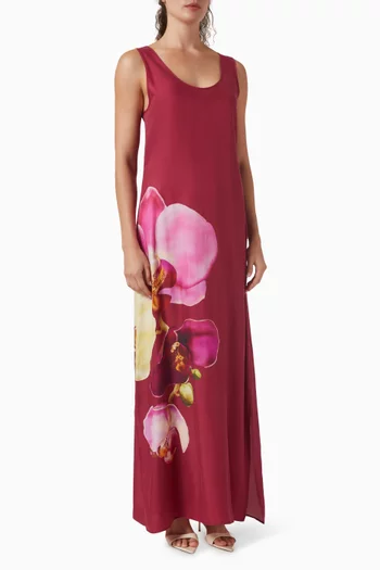 Poppy Maxi Dress in Viscose-silk Blend