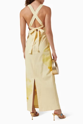 Clara Maxi Dress in Linen-cotton Blend