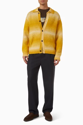 Relaxed Polo Cardigan in Wool-blend