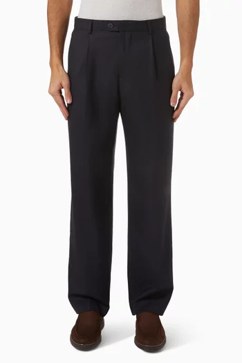 Loose Fit Pants in Wool-blend