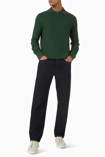 Half Zip Polo Sweater in Cotton