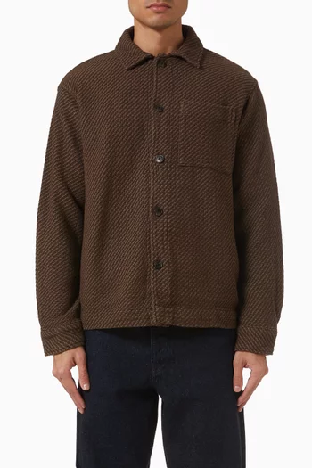 قميص بنمط جاكيت بقصة منحوتة قطن