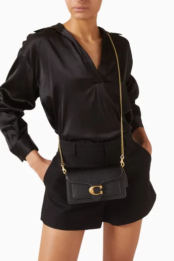 Tabby 19 Chain Crossbody Bag in Pebbled Leather