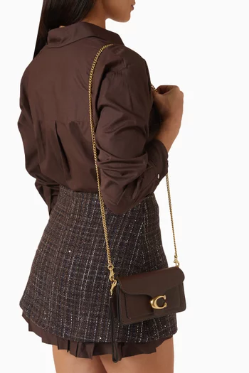 حقيبة كروس تابي 19 بسلسلة جلد بارز الملمس