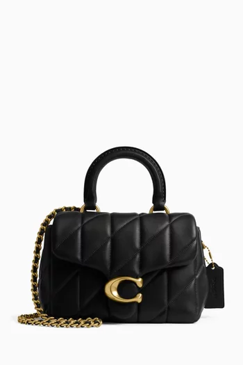 Tabby Quilted Top Handle Bag in Leather