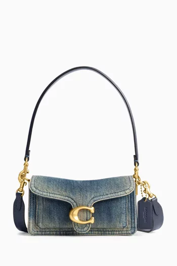 حقيبة كتف تابي 20 بشعار الماركة دينم وجلد