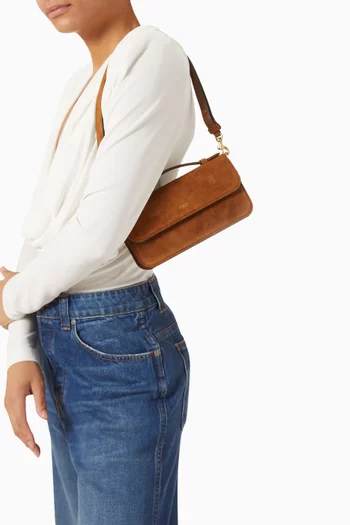 Elora Top-handle Crossbody Bag in Suede