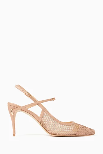 Edoardo 85 Slingback Pumps in Mesh