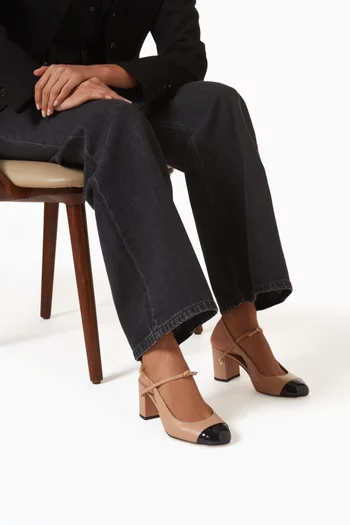 حذاء كلاسيك ماتيا بسير خلفي وكعب 65 مم جلد