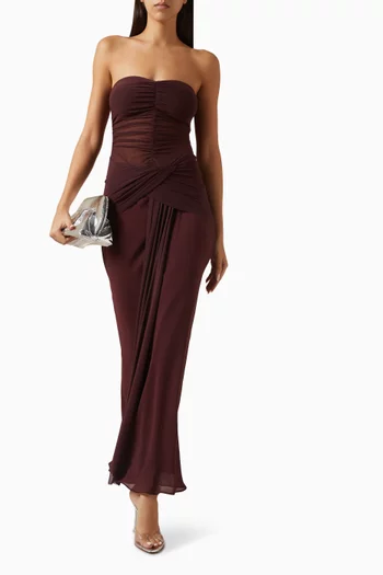 Noemi Strapless Dress in Mesh