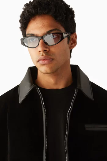 Blade Oval Sunglasses in Acetate