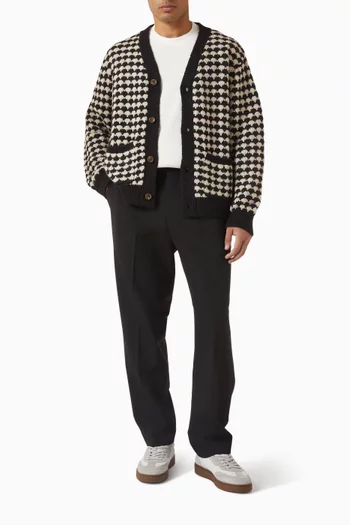 بنطال أوبين مزيج صوف وتويل