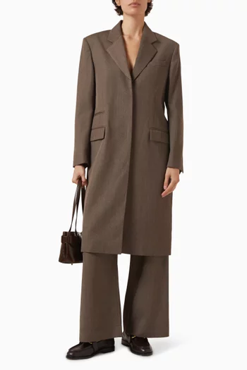 Single-breasted Coat in Wool-blend