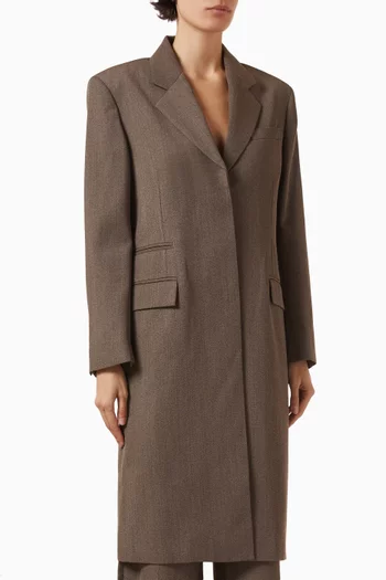 Single-breasted Coat in Wool-blend