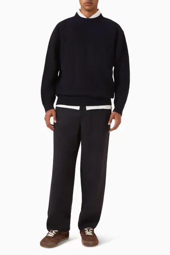 بنطال صوف بدرجات ألوان مدمجة وقصة تضيق باتجاه الحافة