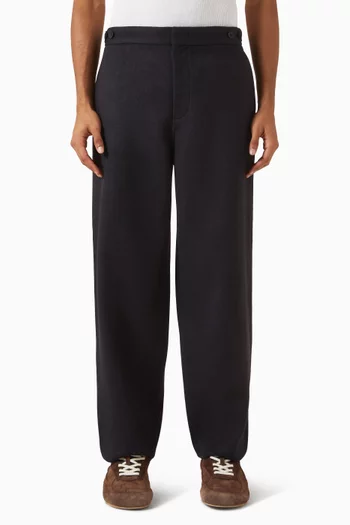 بنطال صوف بدرجات ألوان مدمجة وقصة تضيق باتجاه الحافة