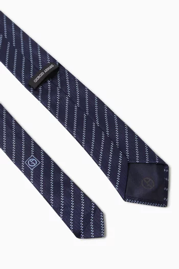Diagonal Stripe Jacquard Tie in Silk
